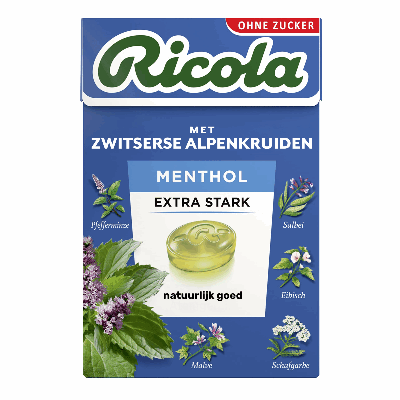 Ricola menthol extra strong sv doosje (20x 50gr)