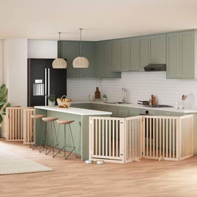 Hondenhek inklapbaar met deur 12 panelen 960 cm populierenhout