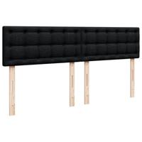 Boxspring met matras stof zwart 200x200 cm - thumbnail