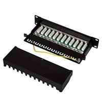 LogiLink NP0046 12 poorten Patchpaneel 254 mm (10) CAT 6 1 HE Zwart - thumbnail