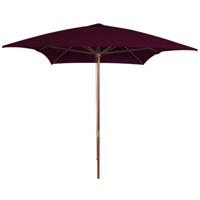 VidaXL Parasol met houten paal 200x300 cm bordeauxrood - thumbnail