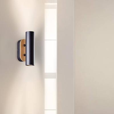 Brilliant WandlampNiels zwart met hout - 99774/76