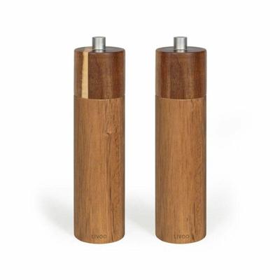 Set van 2 handmatige zout- en pepermolens - LIVOO - MEN425 - 40 ml - Acaciahout - Keramische molen - Verstelbare maalgraad Set van 2 handmatige zout- en pepermolens - LIVOO - MEN425 - 40 ml - Acaciahout - Keramische molen - Verstelbare maalgraad