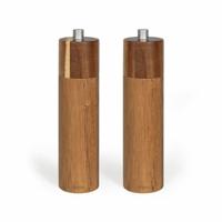 Set van 2 handmatige zout- en pepermolens - LIVOO - MEN425 - 40 ml - Acaciahout - Keramische molen - Verstelbare maalgraad - thumbnail
