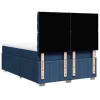 Boxspring met matras stof blauw 140x200 cm - thumbnail