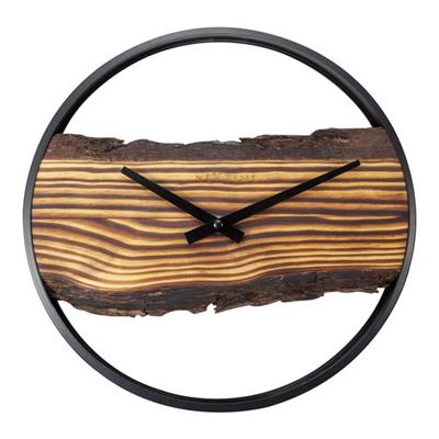 Houten wandklok - Geruisloos - 30 cm - Hout/ Metaal - Bos