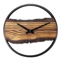 NeXtime NE-3264BR Wandklok Forest 30 cm Hout/Zwart Metaal - thumbnail