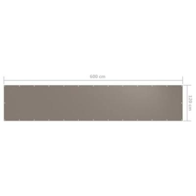 VidaXL Balkonscherm 120x600 cm oxford stof taupe