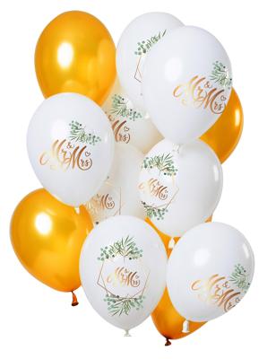 Ballonnen Bruiloft 'Mr & Mrs' Premium (12st)