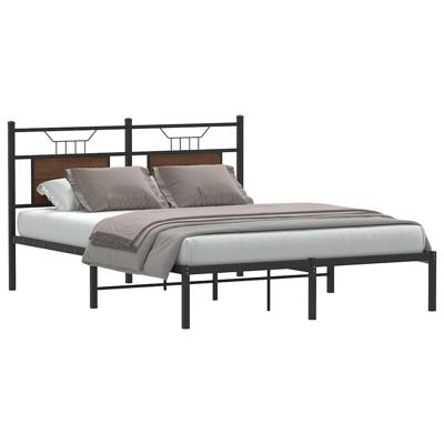 Bedframe zonder matras bewerkt hout bruin eikenkleur 137x190 cm