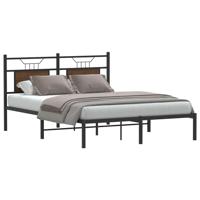 Bedframe zonder matras bewerkt hout bruin eikenkleur 137x190 cm - thumbnail