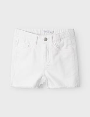 Name it zomer short meisjes - wit - NkfRose - mom fit