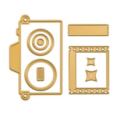 Vaessen Creative • mini snij- en embossingmallen vintage camera 9st.