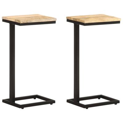 VidaXL Bijzettafels 2 st 31,5x24,5x64,5 cm ruw mangohout VidaXL Bijzettafels 2 st 31,5x24,5x64,5 cm ruw mangohout