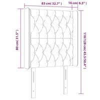 Hoofdbord met randen 93x16x78/88 cm fluweel donkergrijs - thumbnail