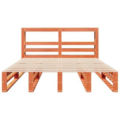 Bedframe zonder matras massief grenenhout wasbruin 135x190 cm