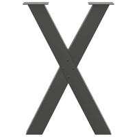 Eettafelpoten 2 st X-vormig 60x(72-73) cm staal antraciet - thumbnail