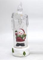 LED kaars met 4 leds - zwaaiende kerstpop - 19 x 6 cm - thumbnail