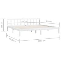 Bedframe massief grenenhout wit 180x200 cm - thumbnail