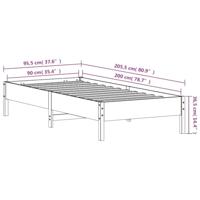 Bedframe massief grenenhout wit 90x200 cm - thumbnail