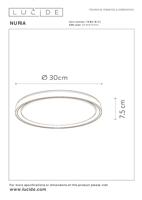 Lucide NURIA - Plafonnière - Ø 30 cm - LED 3 StepDim - 1x18W 2700K - Wit - thumbnail