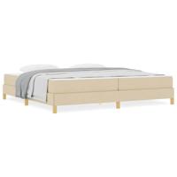 Boxspring bed Crème, Bruin 200 x 200 cm Stof, Engineered Hout - thumbnail