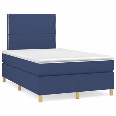 Boxspring met matras stof blauw 120x200 cm