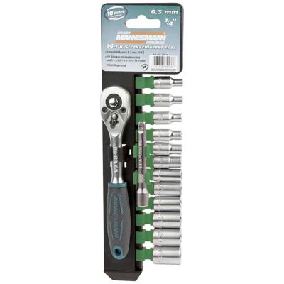 Brüder Mannesmann M29114 1/4 (6,3 mm) Dopsleutelset 4, 4.5, 5, 5.5, 6, 7, 8, 9, 10, 11, 12, 13, 14