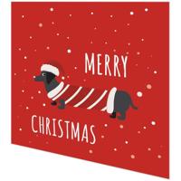 Duni 3-laags tissue servet dachshund 33x33cm rood 20 stuks - thumbnail