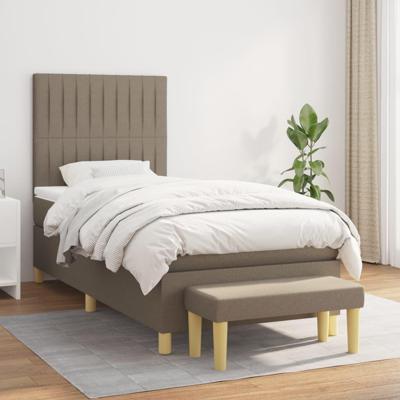 Boxspring met matras stof taupe 90x190 cm