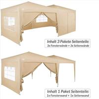 Zijwanden Set van 2 stuks Beige voor Capri 3x3 of Casaria vouwtent 3x6 - thumbnail