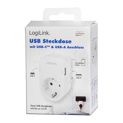 LogiLink PA0259 Contactdoos Met USB-laaduitgang, Aanraakbeveiliging, Overspanningsbeveiliging IP20 LogiLink PA0259 Contactdoos Met USB-laaduitgang, Aanraakbeveiliging, Overspanningsbeveiliging IP20