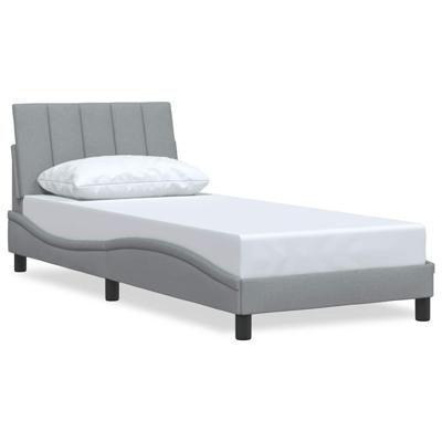 Bedframe zonder matras "Hanko" 80x200 cm stof lichtgrijs
