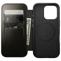 Nomad Modern Horween lederen folio iPhone 16 Pro - Green Chrome - thumbnail