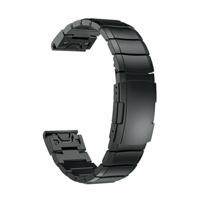 By Qubix - Stainless steel schakelband - Zwart - Compatible met Garmin Instinct E - 40mm - Compatible Garmin bandje - Bandbreedte: 20mm - thumbnail