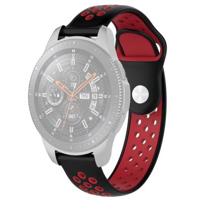 Dubbele kleur polsband horloge band voor Galaxy Watch 46mm (zwart rood)