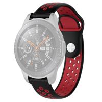 Dubbele kleur polsband horloge band voor Galaxy Watch 46mm (zwart rood) - thumbnail