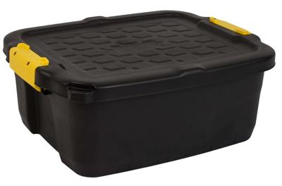 Opbergbox bankers box 24l met hndgr robuust zwart | 6 stuks