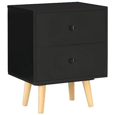 VidaXL Nachtkastjes 2 st 40x30x50 cm massief grenenhout zwart