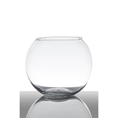 Glazen bubble bol vaas Ø9,5xH7cm