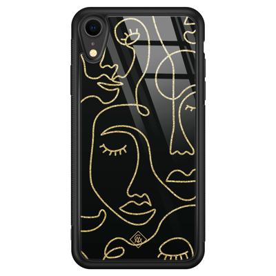 iPhone XR glazen hardcase - Abstract faces