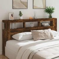 Hoofdeinde met LED 200x18,5x103,5 cm bewerkt hout gerookt eiken - thumbnail