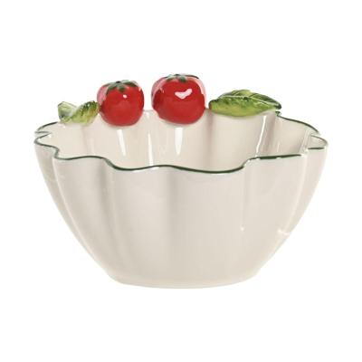 Kom Home ESPRIT Wit Rood Groen Keramiek Mediterrane