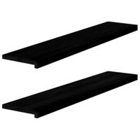 VidaXL Vensterbanken 2 st 120x30x2 cm massief eikenhout donkerbruin - thumbnail