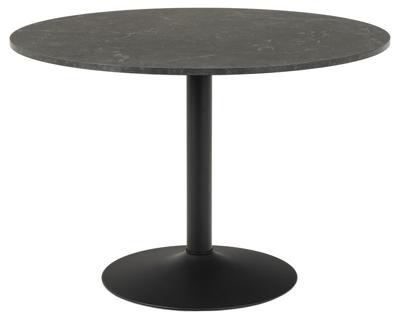 Bendt Ronde Eettafel 'Ivana' Marmerprint, Ø110cm, kleur Zwart