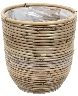 Van der Leeden rotan pot streep 20 cm naturel