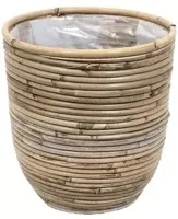 Van der Leeden rotan pot streep 20 cm naturel - thumbnail