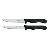 Metaltex basic line biefstukmessen 2 stuks rvs/zwart - thumbnail