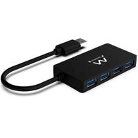 Hub USB Ewent EW1136 4 x USB 3.0 Zwart - thumbnail