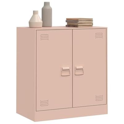 Dressoir 67x39x73 cm staal roze